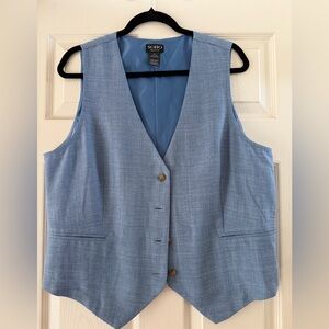 Soho Sky Blue Tailored V-Neck Vest